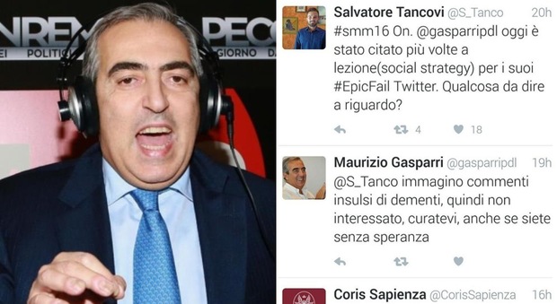 Maurizio Gasparri furioso su Twitter