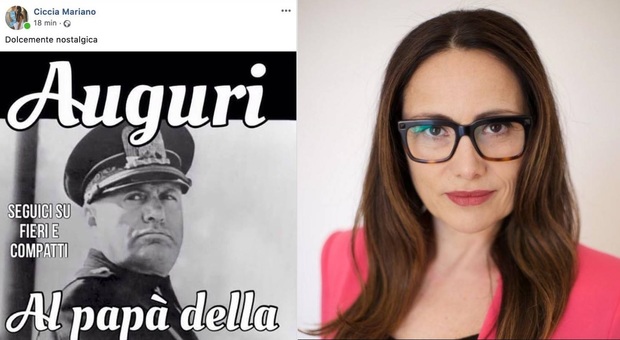 Post nostalgico dell'ex consigliera: "Mussolini papà della patria"
