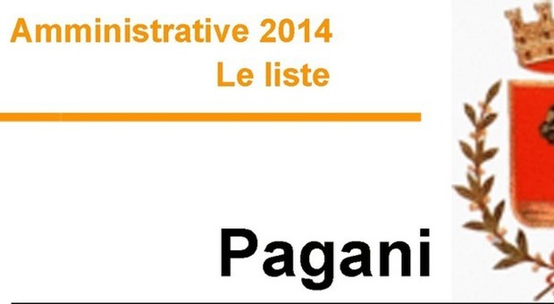 ​​​​​Amministrative 2014 - Le liste PAGANI