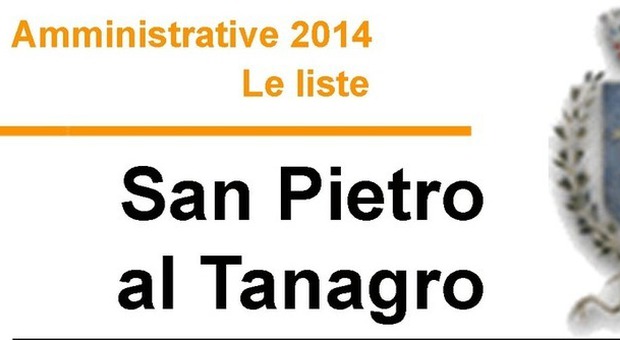 ​​​​​​​​​Amministrative 2014 - Le liste SAN PIETRO AL TANAGRO