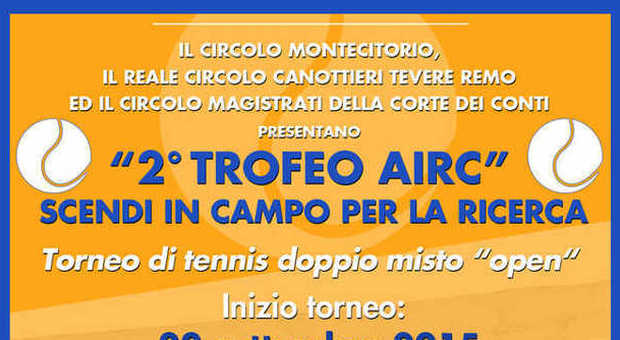 Il mondo del tennis in campo contro il cancro: domenica a Roma le finali del 2° Trofeo Airc