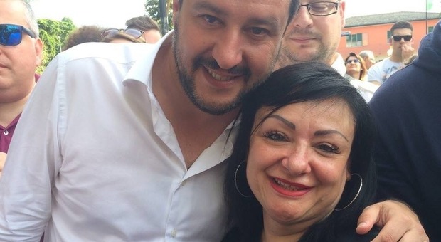 Antonella Bordin accanto a Matteo Salvini