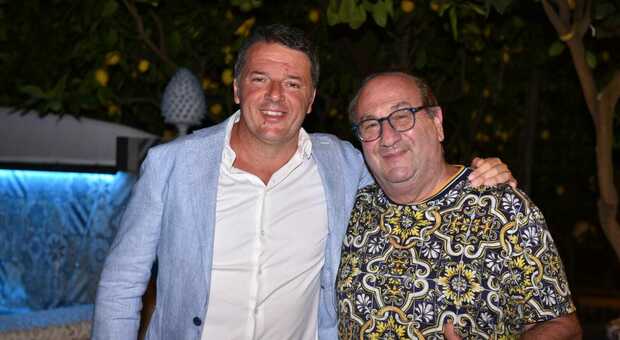 Matteo Renzi con Lino, patron del ristorante da Paolino