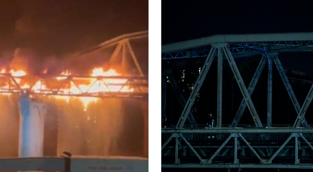 Incendio a Roma, crolla un pezzo del Ponte dell'Industria: «Divorato dalle fiamme». Cause sconosciute
