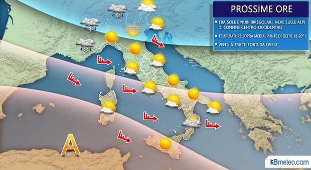 Meteo, caldo record in Italia, ma è in arrivo la perturbazione di San Valentino: le previsioni