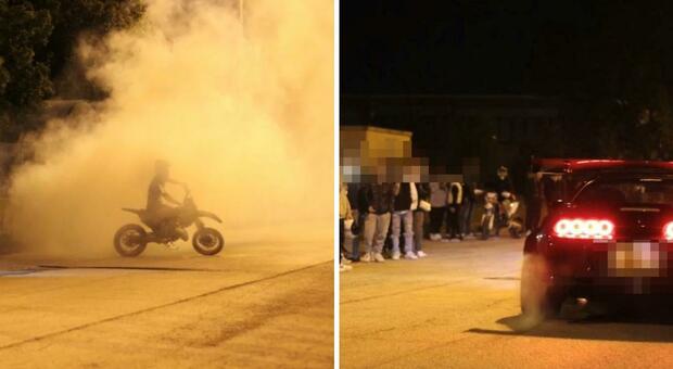 Al raduno clandestino filmano pericolosi testacoda con moto e auto, poi li postano su instagram: blitz delle forze dell'ordine