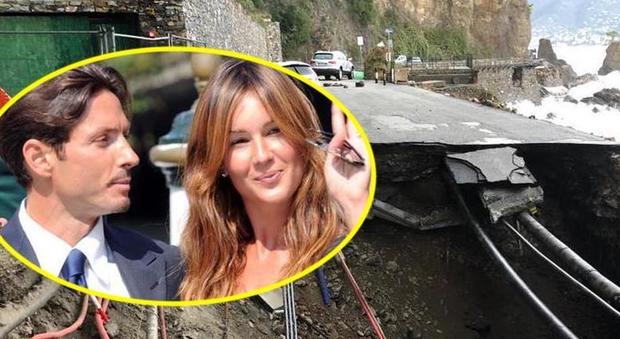 Maltempo, Piersilvio Berlusconi e la Toffanin isolati a Portofino: «Bloccati in un castello con i due figli»