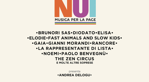 TOCCA A NOI - Musica per la pace: il 5 aprile a Bologna il concertone benefico lanciato da La Rappresentante di Lista. Tutti gli ospiti