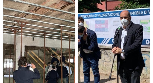 Zingaretti inaugura cantiere per recupero struttura abbandonata: diventerà un centro antiviolenza