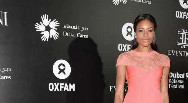 L'attrice Naomie Harris, che ha partecipato al charity a favore dei profughi siriani al Dubai Armani Hotel, a Dubai