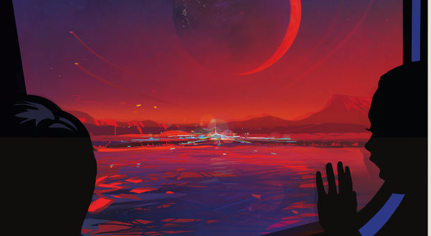 Un poster della Nasa di un immaginario pianeta extrasolare