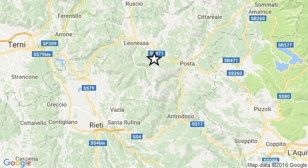 Terremoto, scosse nella notte nl centro Italia fino a 2.7 Nel Reatino fino a magnitudo 2.0