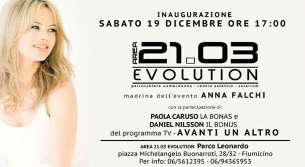 Anna Falchi sabato a parco Leonardo: inaugurerà il nuovo Salon de Beautè 21.03 Evolution