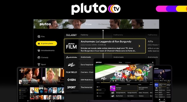 Pluto TV sbarca in Italia dal 28 ottobre, in arrivo oltre 40 canali tematici