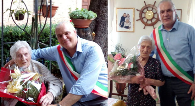 Super centenarie a Nocera Umbra. Ecco le fantastiche Michela e Flora che insieme festeggiano 205 anni