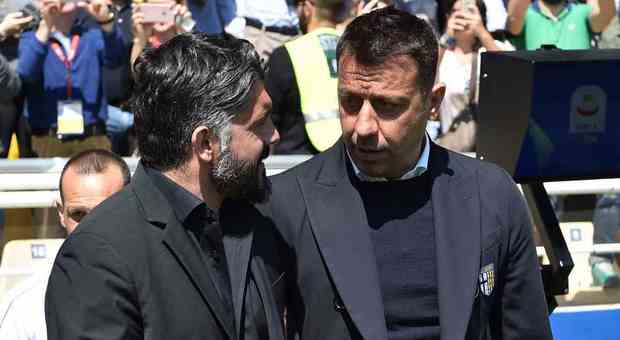 Parma, D'Aversa abbraccia Gattuso: «Tifo per lui, ma solo da domenica»