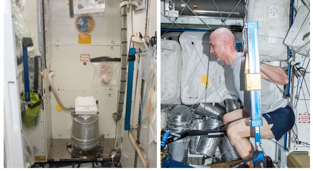 Stazione spaziale, il problema del comandante Parmitano: «Houston, sono rotte le toilette, indossiamo i pannoloni»