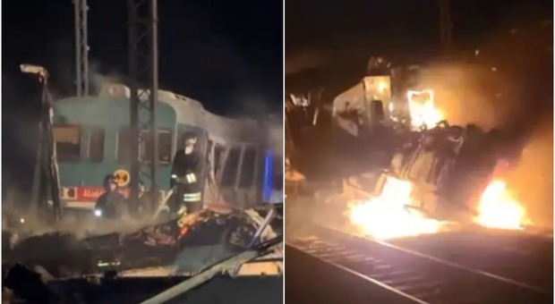 Treno travolge camion sui binari a Corigliano Rossano, i mezzi prendono fuoco: morti la capotreno e l'autista del tir