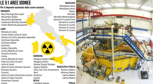 Deposito scorie nucleari in Italia, ecco la lista delle aree idonee: sono 51 (e 21 nel Lazio)
