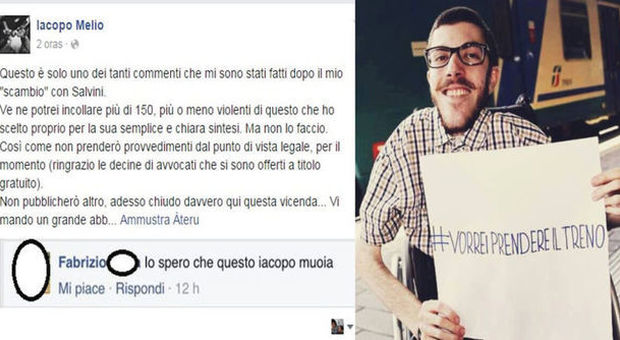 Iacopo Melio, disabile idolo del web, commenta il post di Salvini su Fb. E viene insultato -GUARDA