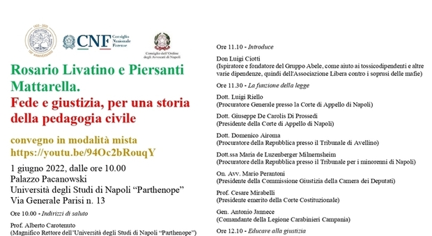 Rosario Livatino e Piersanti Mattarella, a Napoli convegno sul tema della legalità