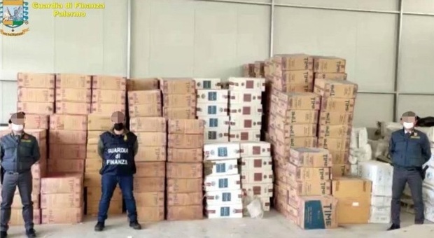 Contrabbando di sigarette a Palermo: sequestrate 23 tonnellate di sigarette e beni per oltre 800 mila euro
