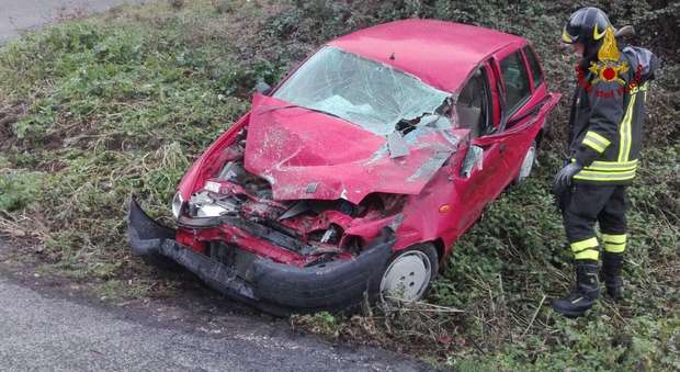 L'auto coinvolta nell'incidente a Monterado