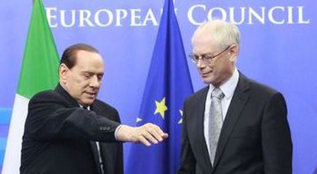 Berlusconi con Van Rompuy a Bruxelles