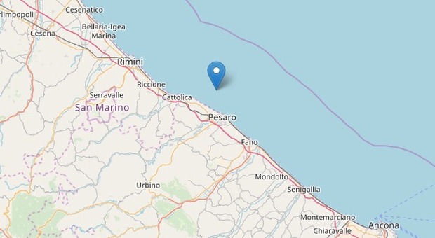 Scossa di terremoto nelle Marche: 3.5 L'epicentro in mare al largo di Pesaro