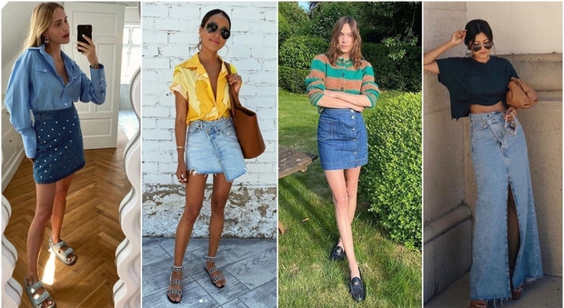 La gonna jeans torna protagonista: da Katie Holmes ad Alexa Chung ecco i modelli da avere (e i look da copiare)