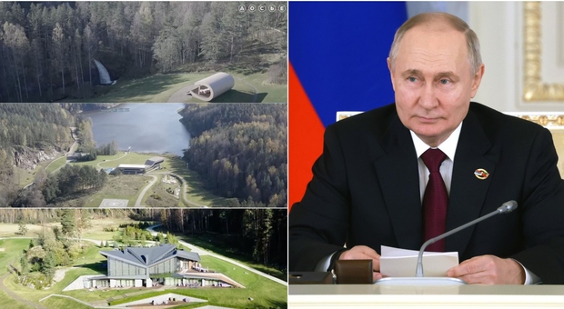 Putin, il "nascondiglio" segreto a 30 chilometri dal confine Nato. «Eliporti, yacht e una cascata personale scoperti da un drone»