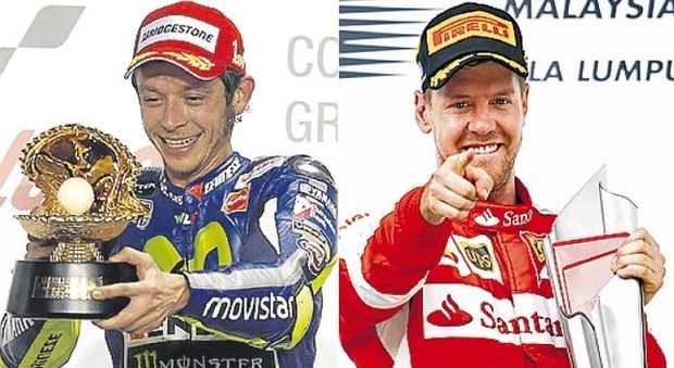 Rossi e Vettel in un ingorgo iridato: date e incroci nei calendari di Formula 1 e MotoGp