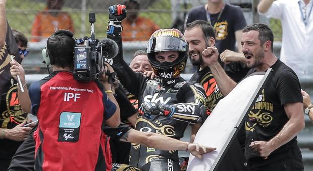 Moto2, Sepang: Bagnaia campione del mondo. Rossi: «Fantastico Francesco»