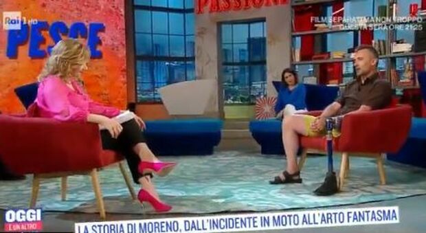 Moreno Pesce a Oggi è un altro giorno: «Ho scalato il Monte Rosa con una sola gamba»