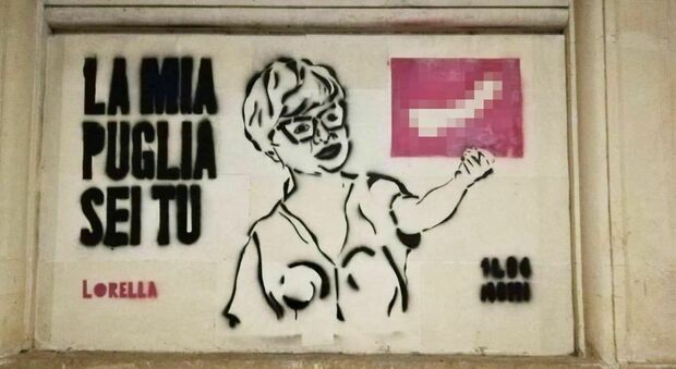 Su un muro del centro, disegno sessista contro Loredana Capone: «Che schifo, una barbarie». Il Comune lo rimuove