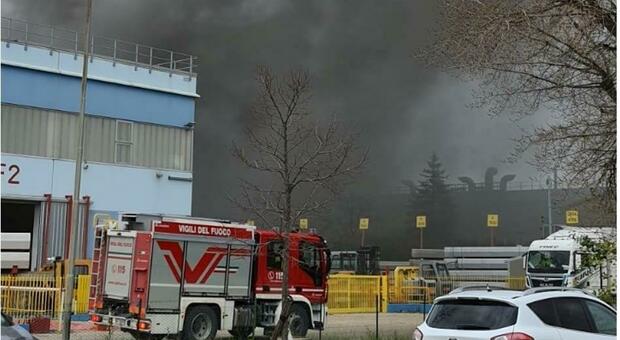 Rogo alla Profilglass di Fano: è il secondo incendio in due anni. Vigili del fuoco al lavoro per ore