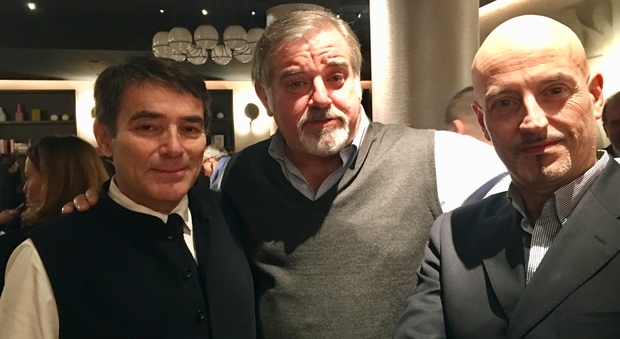 Duilio Giammaria con Ludovico Di Meo, vicedirettore di RaiUno, e Cesare Zavattini
