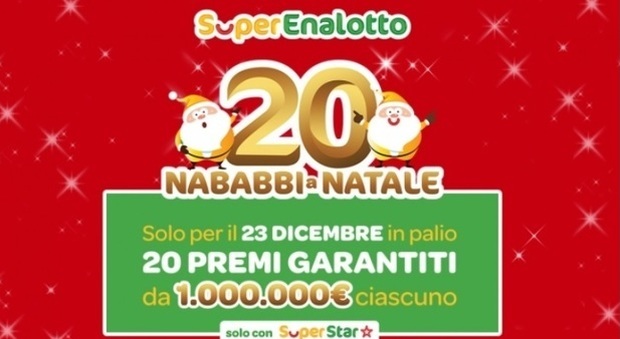 SuperEnalotto, “Nababbi a Natale”: con 1 euro e mezzo riscosse due vincite da 1 milione