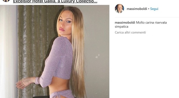 Massimo Boldi e lo strano repost di Taylor Mega su Instagram: «Molto carina, riservata, simpatica»