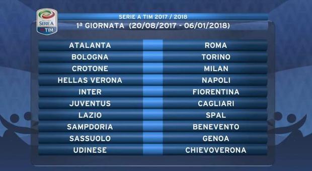 Serie A, la Roma parte a Bergamo con l'Atalanta poi c'è l'Inter. Lazio all'Olimpico con la Spal