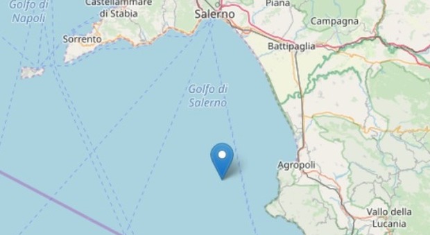 Scossa di terremoto nel golfo di Salerno, epicentro a nove chilometri di profondità