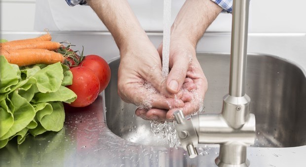 Allarme batteri in cucina per le mani mal lavate