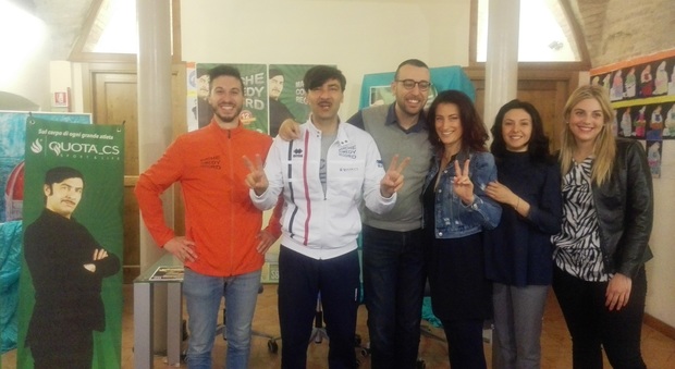 Piero Massimo Macchini con gli organizzatori di Lagrù