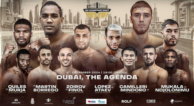 Pugilato dal 6 al 7 dicembre la IBA a Dubai per la Champions Night il Global Boxing Forum e il Congresso ordinario