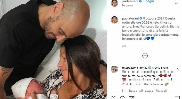 Paola Turani è diventata mamma: la prima foto col piccolo Enea Francesco. «Sono già innamorata»