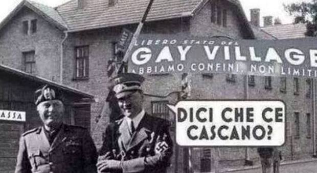 Gay Village, su Facebook fotomontaggio choc con Hitler e Mussolini condiviso anche da un vigile
