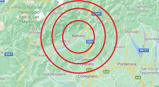 Scossa di terremoto oggi a Belluno: sentita molto bene