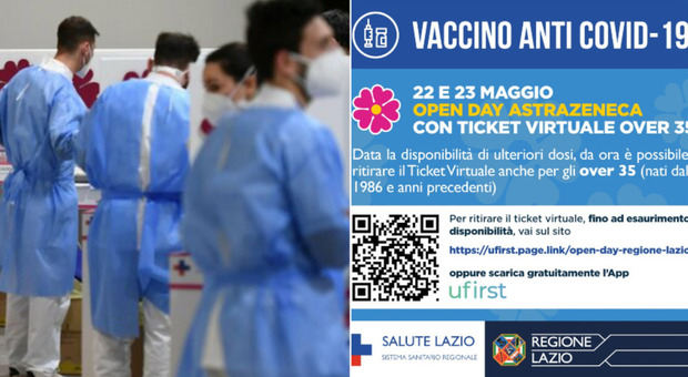 Open day Astrazeneca nel Lazio: vaccino aperto anche agli over 35 il 22-23 maggio