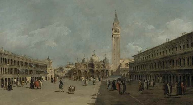 Piazza San Marco con la Basilica e il Campanile, di Francesco Guardi