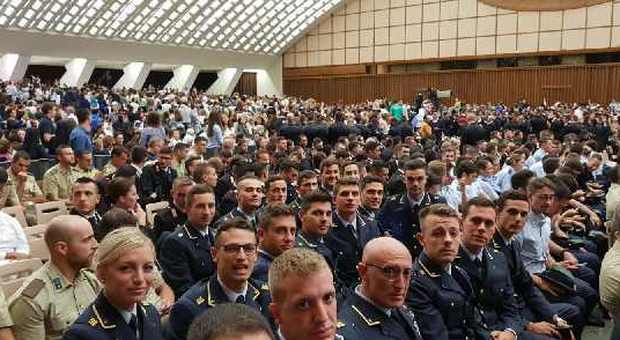 Gli allievi marescialli dell'Aeronautica militare all'incontro dei giovani con Papa Francesco